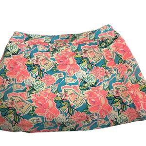 Lulu B Medium BEACHTIME Skort Golf Floral Multicolor Upf50